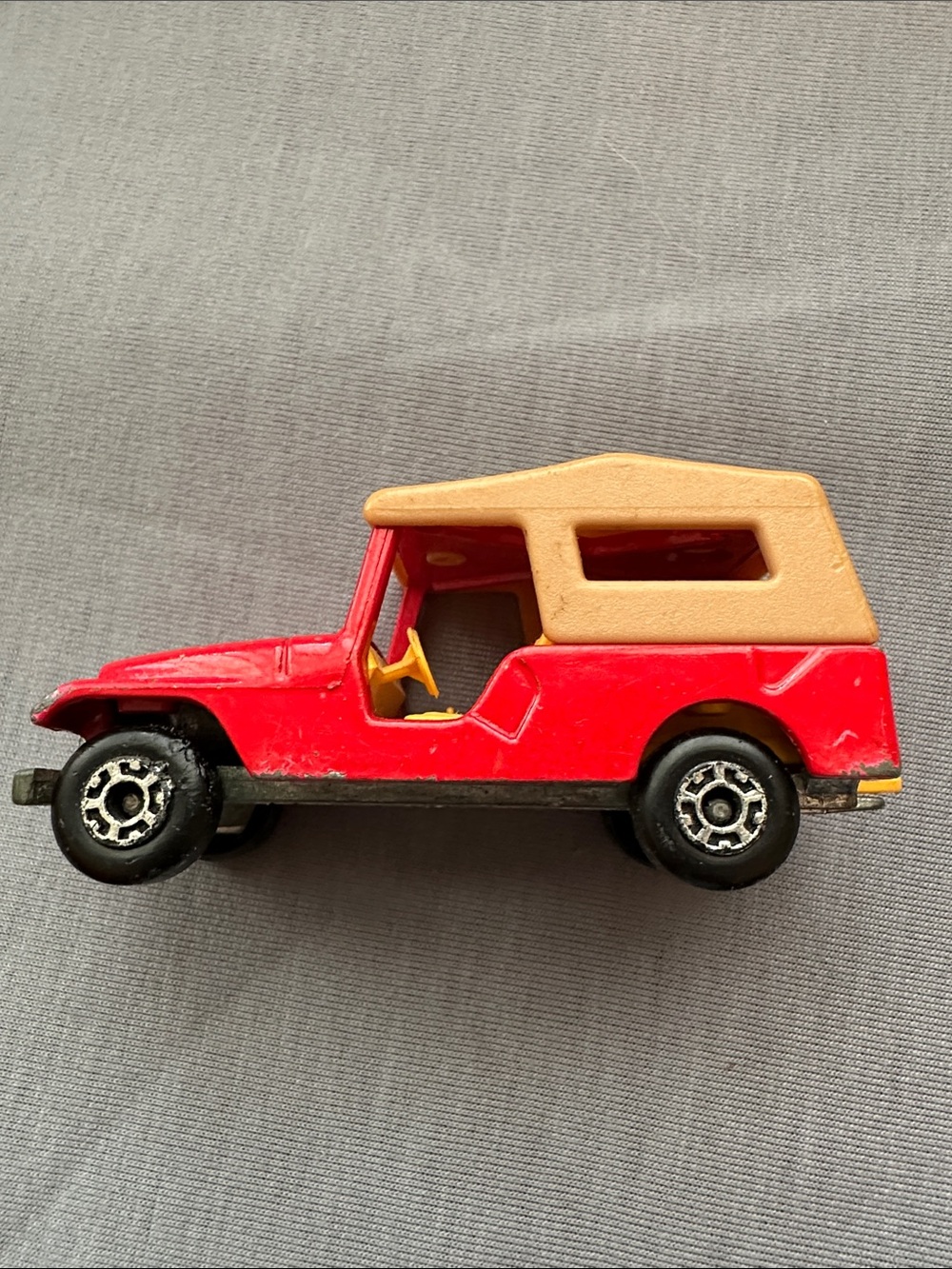 Matchbox #53 SuperFast Jeep CJ6 Made in Eng. 1977 Lesney&Co Ltd  Red/Tan DieCast
